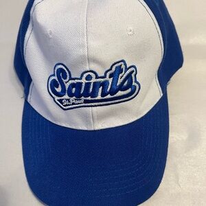 Blue and White Cap with Embroidered Logo